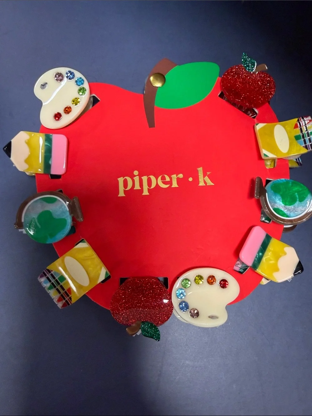 ✏️🍎 Piper K School Teacher Back to School mini hair claw clips set of 10